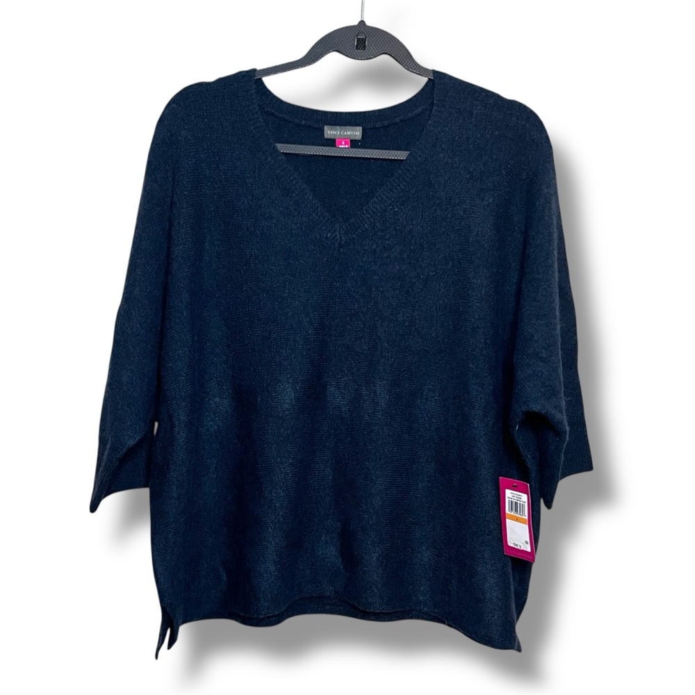 Vince Camuto Women’s  Deep Blue V-Neck Sweater Size: Small